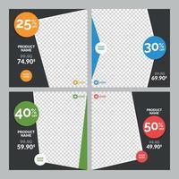 Square Sale Banner Templates Set for Web and Social Media vector