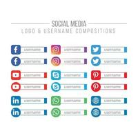 Social Media and Network Logo and Username Templates vector