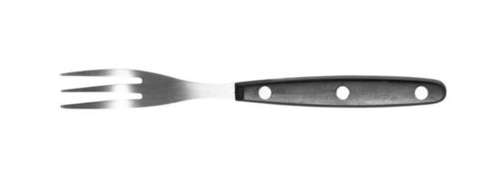 Modern fork on white background photo