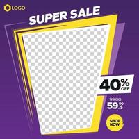 Sale Banner for Web and Social Media Post with Empty Frame vector