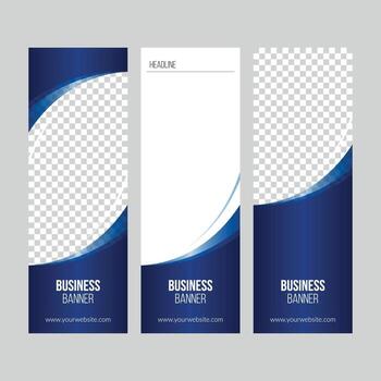 Banners de volante vertical para impresión y web. vector