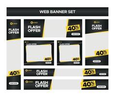 Black Banners Set for Web vector