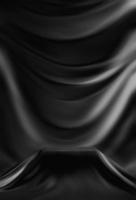 Black Satin Silky Cloth for podium background, photo