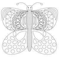Contour butterfly for children's coloring vector