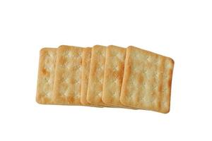 Crispy crackers with sugar isolated on white background photo