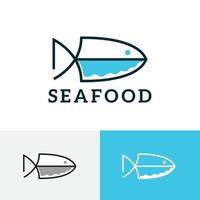 pescado cuchillo marisco restaurante chef simple logo