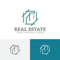 Building Design Simple Modern Real Estate Line Logo vector