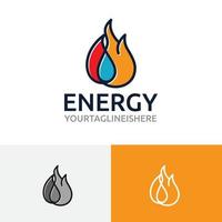 Fire Flame Water Oil Energy Business Logo vector