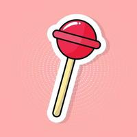 Lollipop sticker in trendy pop art style. vector