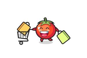 black Friday illustration with cute tomatoes mascot vector