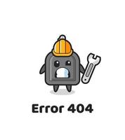 error 404 con la linda mascota de la llave del coche vector