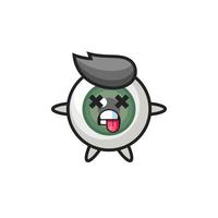 character of the cute eyeball with dead pose vector