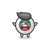 cute eyeball mascot with a yawn expression vector