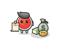 Character cartoon of emergency panic button as a accountant vector