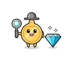Illustration of key character with a diamond vector