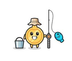 Mascot character of key as a fisherman vector