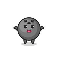 bowling ball mascot character saying I do not know vector