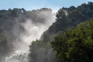 Waterfall marmore artificial waterfall in Umbria photo