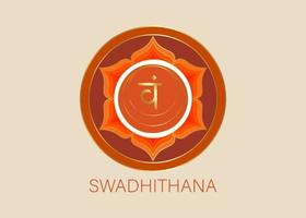 Second Swadhisthana chakra with the Hindu Sanskrit seed mantra vector