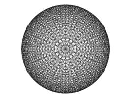 circular symmetrical geometric pattern wireframe background, vector
