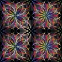 Seamless colorful Flower of Life symbol, square template, spectrum vector