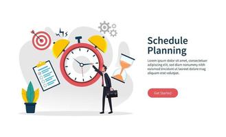 Landing page template of schedule planning concept illustration vector