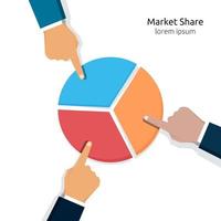 Market share business concept with pie chart symbol illustration vector