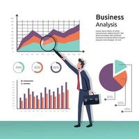 concepto de análisis empresarial, investigación, planificación, vector contable