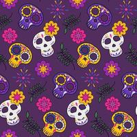 day of the dead seamless pattern background vector