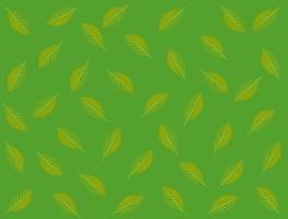 Abstract background in green color with scattered leaves vector