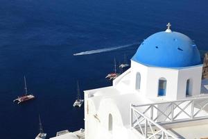 Beautiful View of Oia on Santorini Island, Greece photo