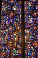 Stained glass at Saint Chapelle Church Paris France photo