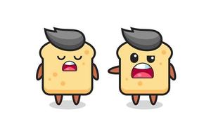 illustration of the argument between two cute bread characters vector