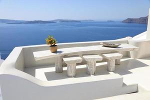 Ciudad de Oia en la isla de Santorini, Grecia foto