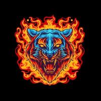 Tiger On Fire vector