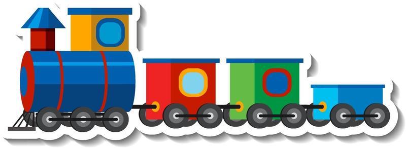 Colourful toy train om white background