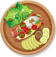 Bruschetta with various vegetable on a round plate isolated vector