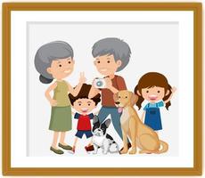 Happy family picture in a frame carton style vector