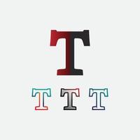 letra t, t logo vector fuente alfabeto diseño e icono t