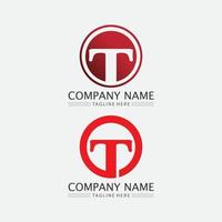 letra t, t logo vector fuente alfabeto diseño e icono t