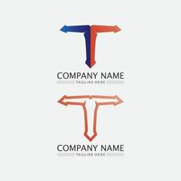 T letter, T logo vector font alphabet design and icon T