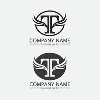 T letter, T logo vector font alphabet design and icon T