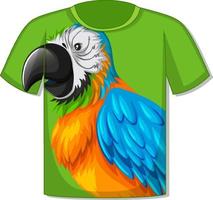 camiseta con estampado de pájaro loro vector