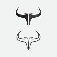 Bull buffalo head cow wild animal logo vector