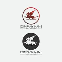 Dragon vector icon illustration fantasy animals