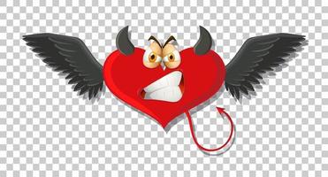 Heart shape devil with facial expression vector