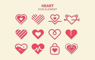 Set of Heart Icon Elements vector