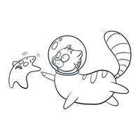 Cat Cosmonaut and Star Illustration vector