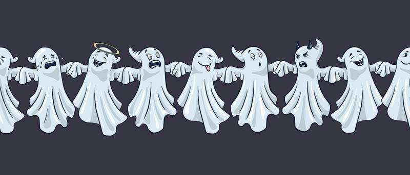 Cute Ghosts Border