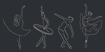 conjunto de bailarinas de ballet vector